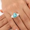 Драгоценный камень Голубая медная бирюза Серебро 925 пробы с клеймом Ювелирное изделие Кольцо ручной работы для подарка RR-59-45