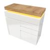 Commode - MUVOE - Buffet Brillant - 2 Portes - 3 Tiroirs - Éclairage LED