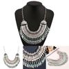 Style Simulation Ethnic Gemstone Decoration Tassel Design Women Necklace