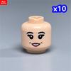 Нетоксичные 10 шт. Кубики Moc с напечатанной головой, бородой, лицом мужчины, женщины, крутым выражением Лица, Строительные блоки, Модель, Игрушки для детей, Подарки