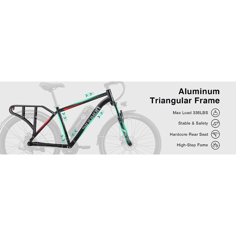 26'' 500W Electric Mountain Bike, 48V 12.5Ah Removable Battery 21 Speed Adult Electric Bicycle, Lock Suspension All Terrain E-Bike with Rear Rack