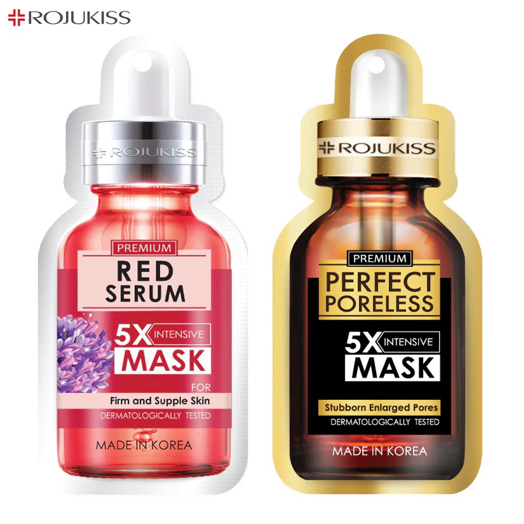 Rojukiss Акне/Укрепляющая/Красная сыворотка/Глута/HYA/Омега/Идеальная/Восстанавливающая/Белая/Цинковая интенсивная маска без пор 5X 25 мл - Thai Skincare