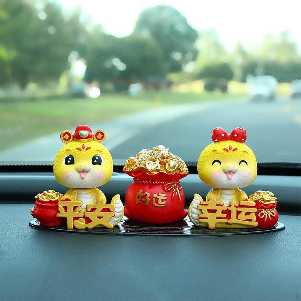 3 шт. набор статуй змеи в виде денежного мешка украшения для приборной панели автомобиля украшения для рабочего стола