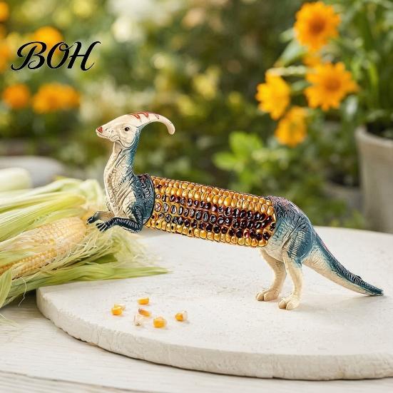 PLA Corn Fork Dinosaur Fork, with Durable Handles And Stainless Steel Pins, Novelty Heat Protection Holders, for BBQ Picnic Parties Tines