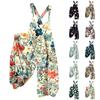 Women's Romper Floral Print Casual Loose Cotton Linen Overalls