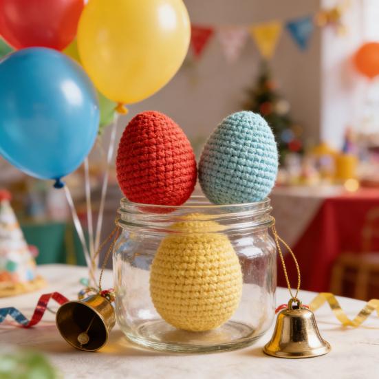 Декоративные пасхальные яйца Ручной работы Пастельные вязаные пасхальные яйца 2,36 дюйма Многоразовые весенние украшения для DIY корзин Украшения Настольное украшение