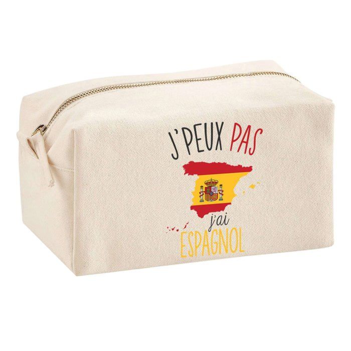 Trousse multifonction J'peux pas Espagnol Cadeau Anniversaire Noël Idée Personnalisé Original | Trousse Scolaire Fournitures Bureau