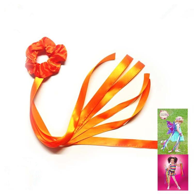 Dance Accessories Polyester Gymnastics Long Ribbon Elastic Rainbow Ribbon Headband Multicolor Wrist Straps Cheerleading