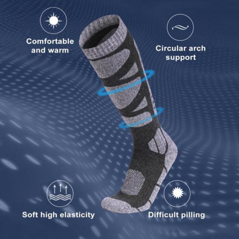 Горнолыжные носки для мужчин и женщин, зимние, длинные, теплые, для спорта на открытом воздухе, для катания на лыжах и сноуборде, для походов
