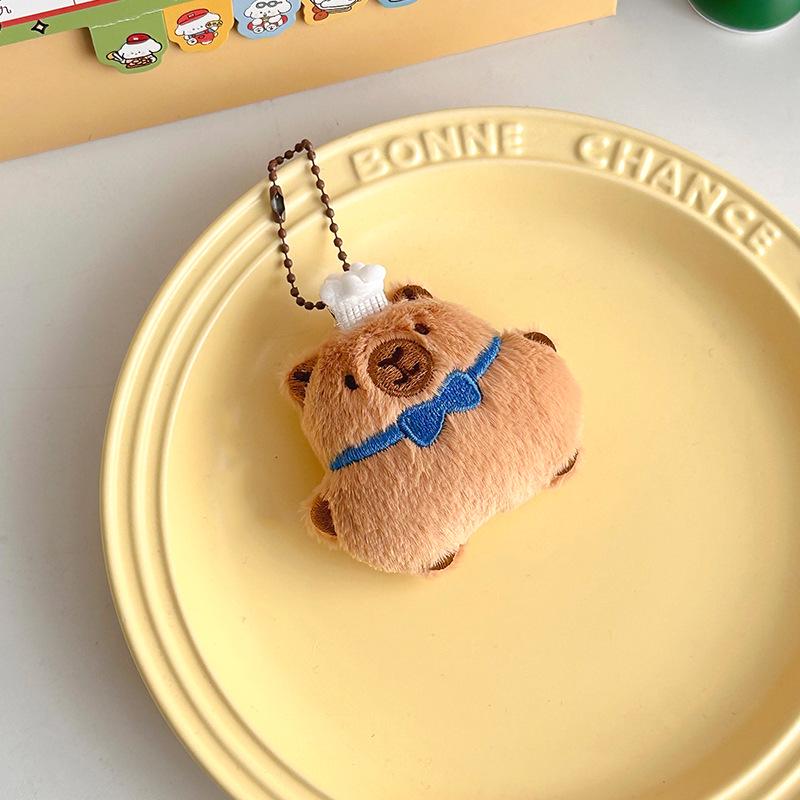 Капибара Мультяшный Плюшевый Брелок: Плюшевый брелок-хлеб для рюкзака или в подарок.