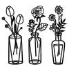 1/3pcs Flower Vase Wall Art Decoration Black Flower Wall Hanging Black Hanging Flower Sculptures Decor for Home Living Room