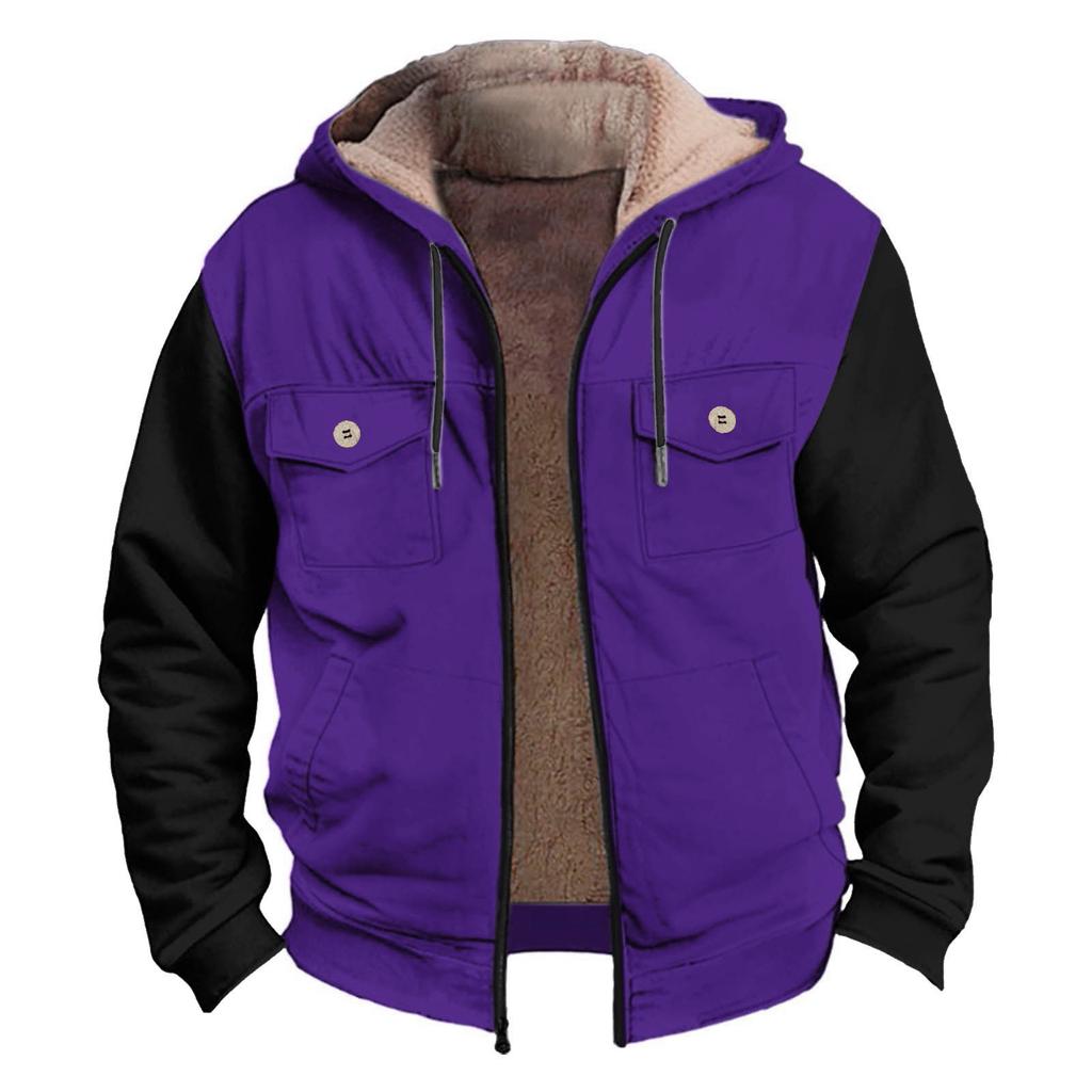 Men's Thickened Button Double Pocket Jacket With Pocket Insert Cotton Jacket