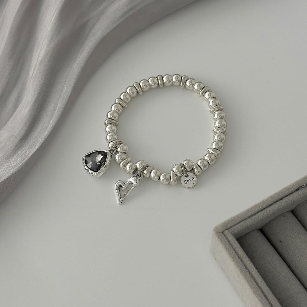 CCB Beads Glitter Pendant Bracelet Irregular Choker Necklace Elegant Black Zircon Necklace Jewelry