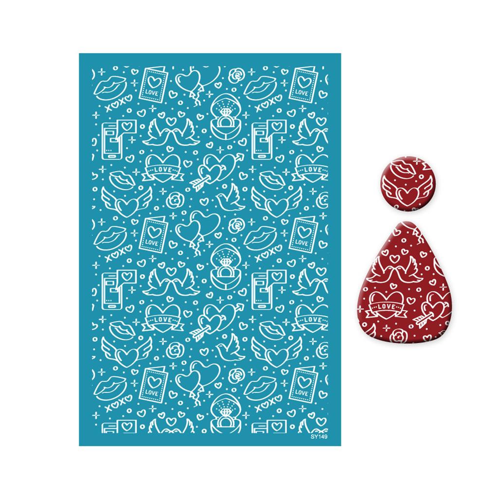 Silk Screen Stencils for Clay Valentines Day Heart Silkscreen Print for DIY Printing On Clay and Earrings Jewelry Clay