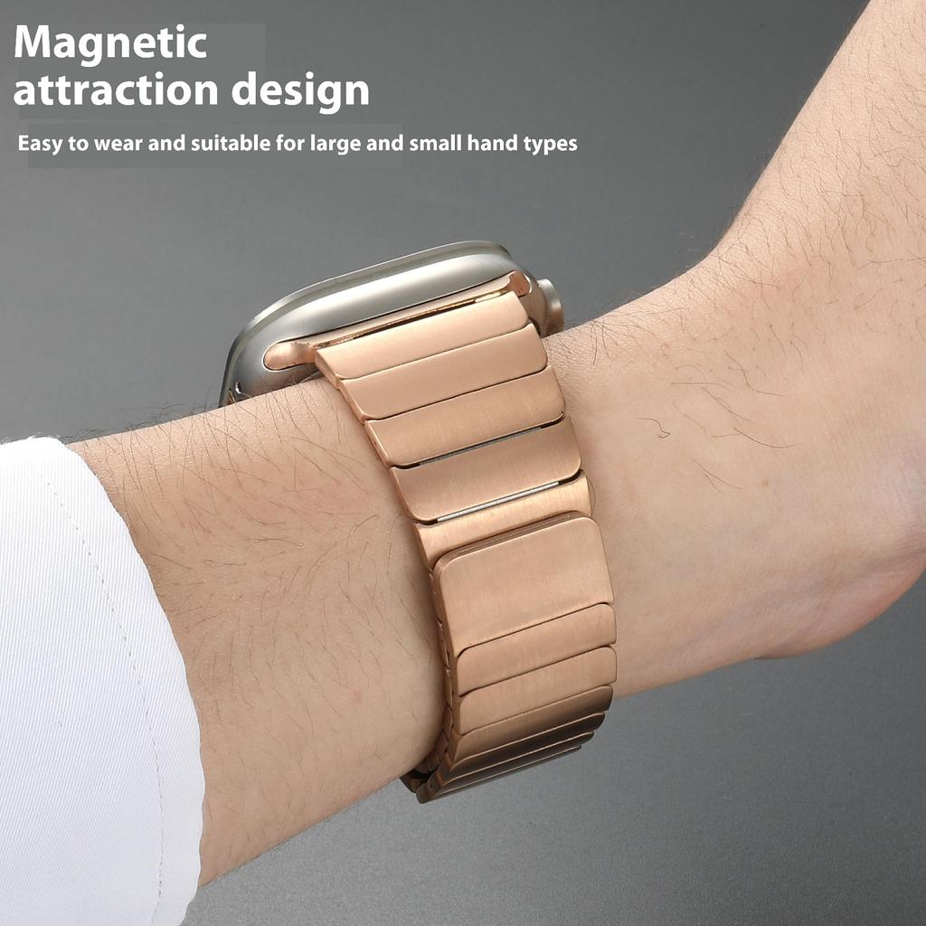 For Apple Watch 10 46mm/Ultra 2/Ultra 49mm/9 8 7 45mm/SE (2023) SE (2022) SE 6 5 4 44mm/3 2 1 42mm Magnetic Metal Watch Strap