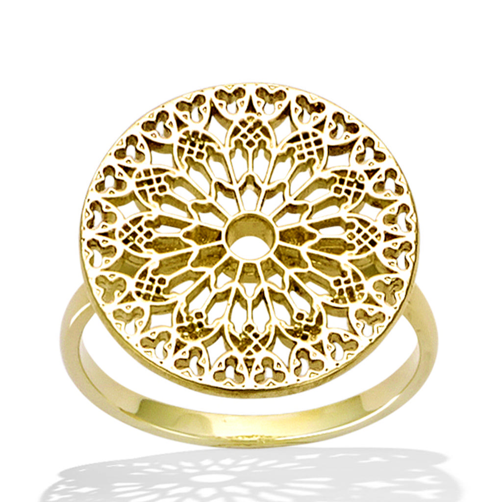 Gold Plated Ring 'Cleopatra' Golden - 18 Mm