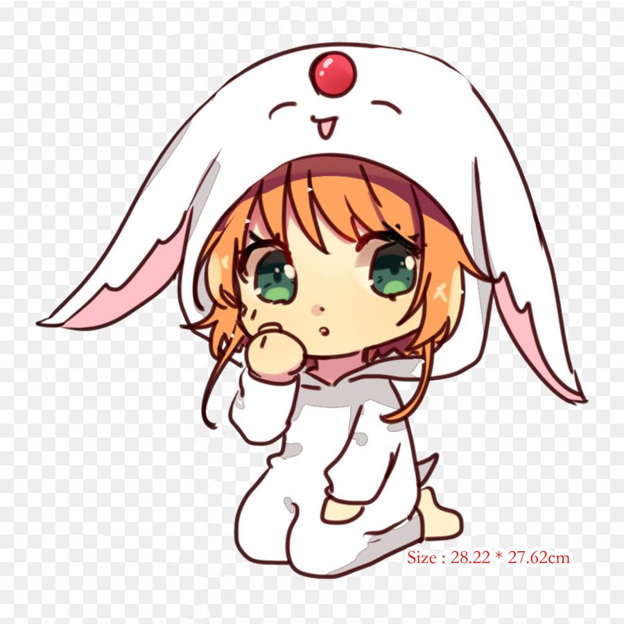 Smile Mokona Sakura Iron On Transfers For Clothes DIY T-shirt Clothing Patches Cool Thermal Transfer Vinyl Sticker Badge Washable Decor