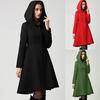 Ayollar Modasi Kapyushonli Plash Pulover Xonim Elegant Bel Cho'ntagi Qishki Issiq Palto