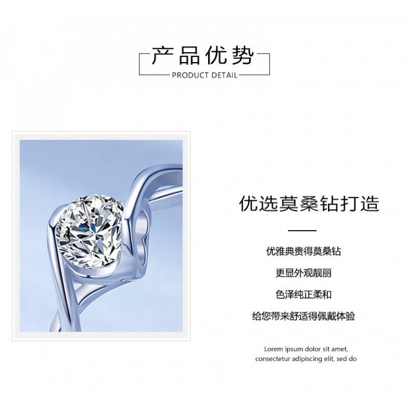 Couple Moissanite Rings D Color Sterling Fashion Adjustable Matching Band Men Women