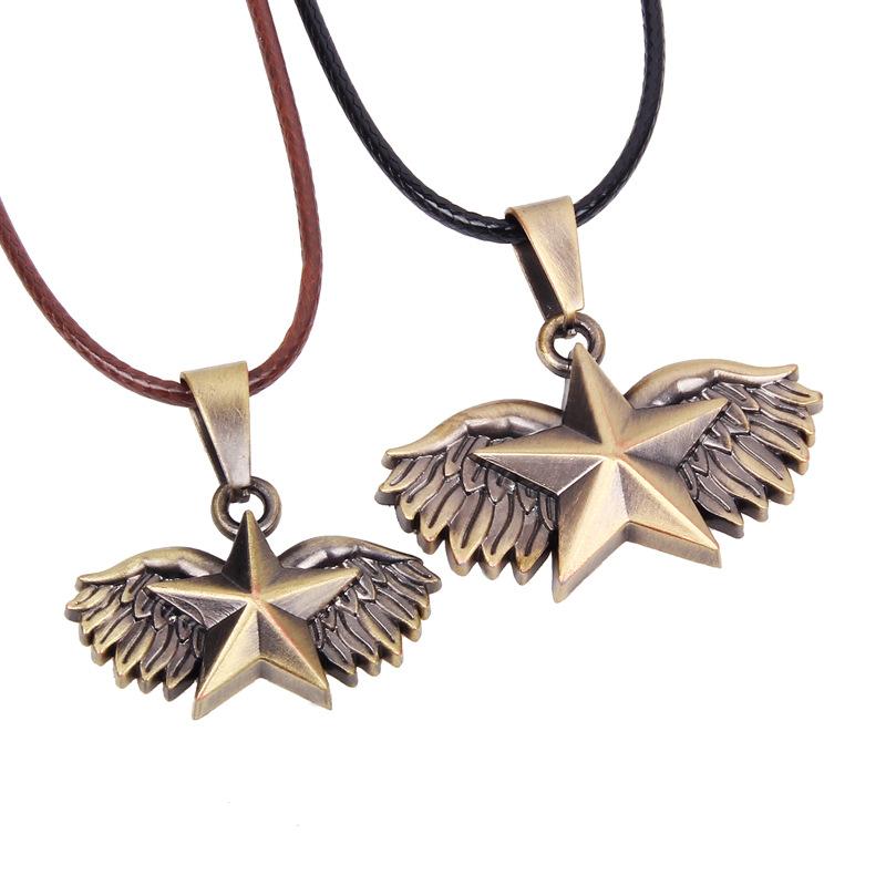 JMXD-Vintage Lucky Star, Versatile Pentagram Wings Pendant, Valentine's Day Gift, Necklace