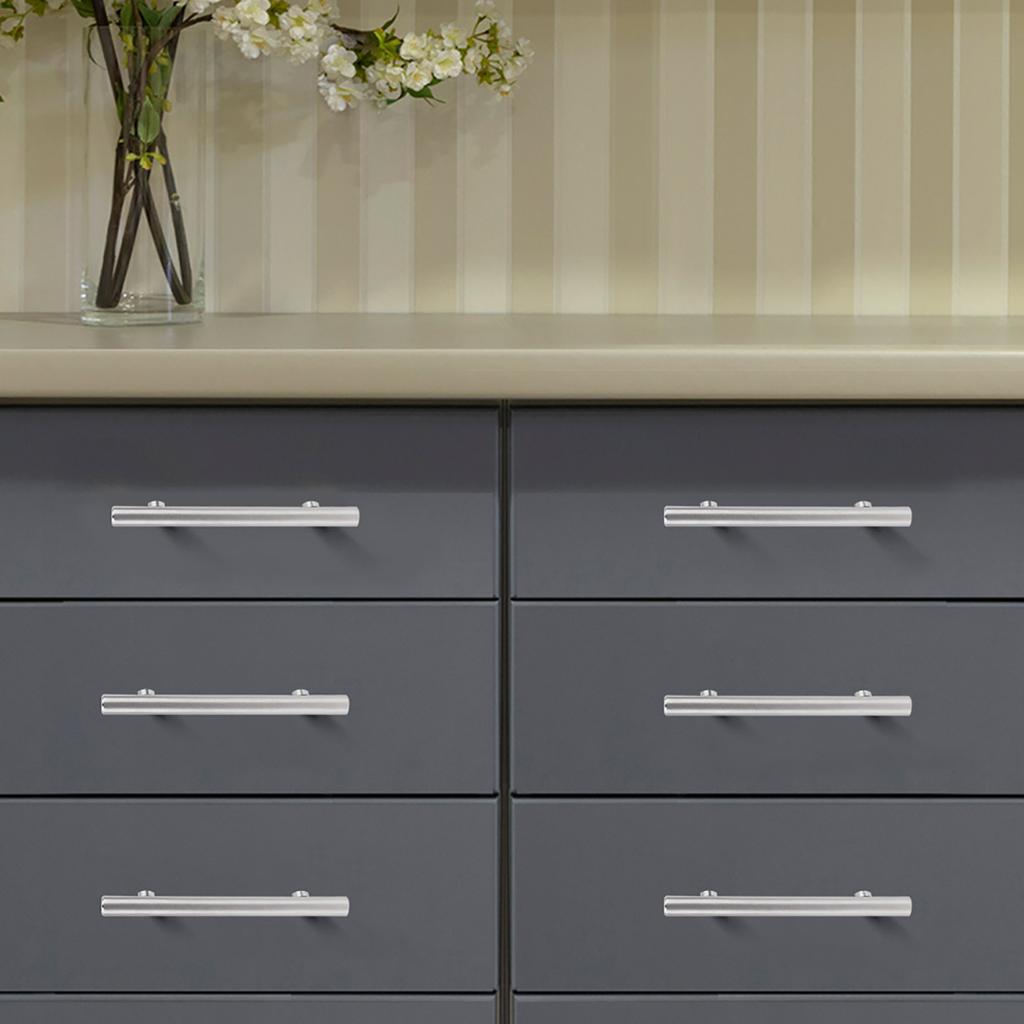 Нержавеющая сталь Т-образный шкаф для шкафа, ящика, ручки для мебели, аксессуар для мебели (10 шт)