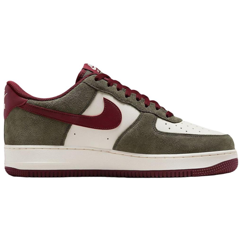 Nike Air Force 1 07 LV8 Cargo Khaki Dark Team Red Unisex Sneakers Grey Pale-Ivory FQ8714-302