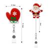 Christmas Badge Reel Retractable Nurse Doctor Santa Claus Trees Snowman Badge Reels ID Tag Clips for Name Pass Card Holder