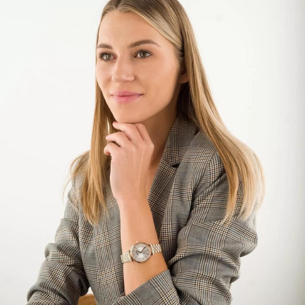 Emporio Armani AR11446 Gianni T-Bar Analog Silver Dial Women's Watch