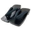 Kyoto Kimono Yuzen Geta (Geta) for Men, Sizes 25.5-27, Black, Gentlemen's, Paulownia Wood Geta with Comfortable Rubber Sole, Blackened (Black)