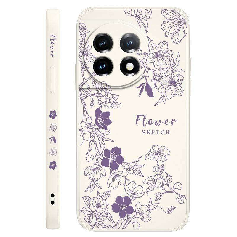 Line Morning Glory Phone Case For Oneplus 13 13R 12 12R 11 11R 10 10R 10T 9R 9RT 9 8T 8 7 7T Pro 5G Liquid Silicone Cover