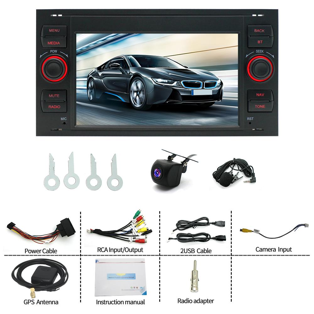 Android 13 Car Navigation 7-inch Built-in Carplay + Android Auto/4 + 64G + AHD Camera + Microphone for Ford Transit Universal Models