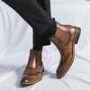 Мода 2025 Мода Челси Мужские Ботинки Роскошная Обувь Броги Дизайнеры Мягкая Кожа Ботильоны Британский Стиль Мужские Ботинки Брендовая Обувь