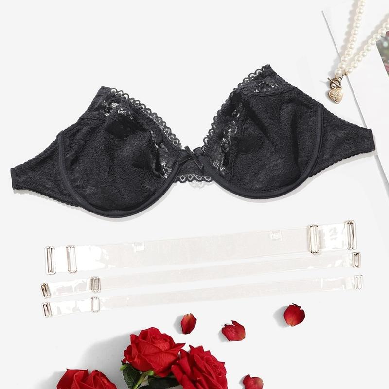 Женский невидимый бюстгальтер больших размеров с косточками, сексуальное кружевное нижнее белье, без подкладки, бюстгальтер с открытой спиной, нижнее белье 85C 85D 90C 90D 95C 95D 100C 100D