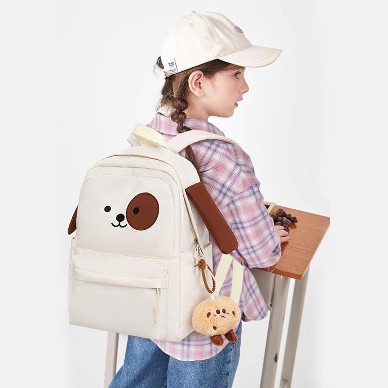 Lightweight puppy schoolbag female cute junior high school student primary school student third to sixth grade large capacity backpack simple backpack