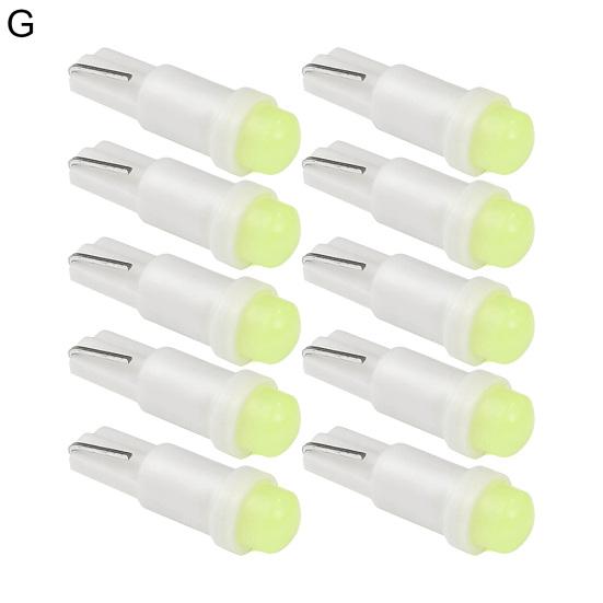 10 шт. T5 индикаторная лампа светодиодные лампы высокой яркости 12 В автомобильная приборная панель керамическая сигнальная лампа COB для автомобиля