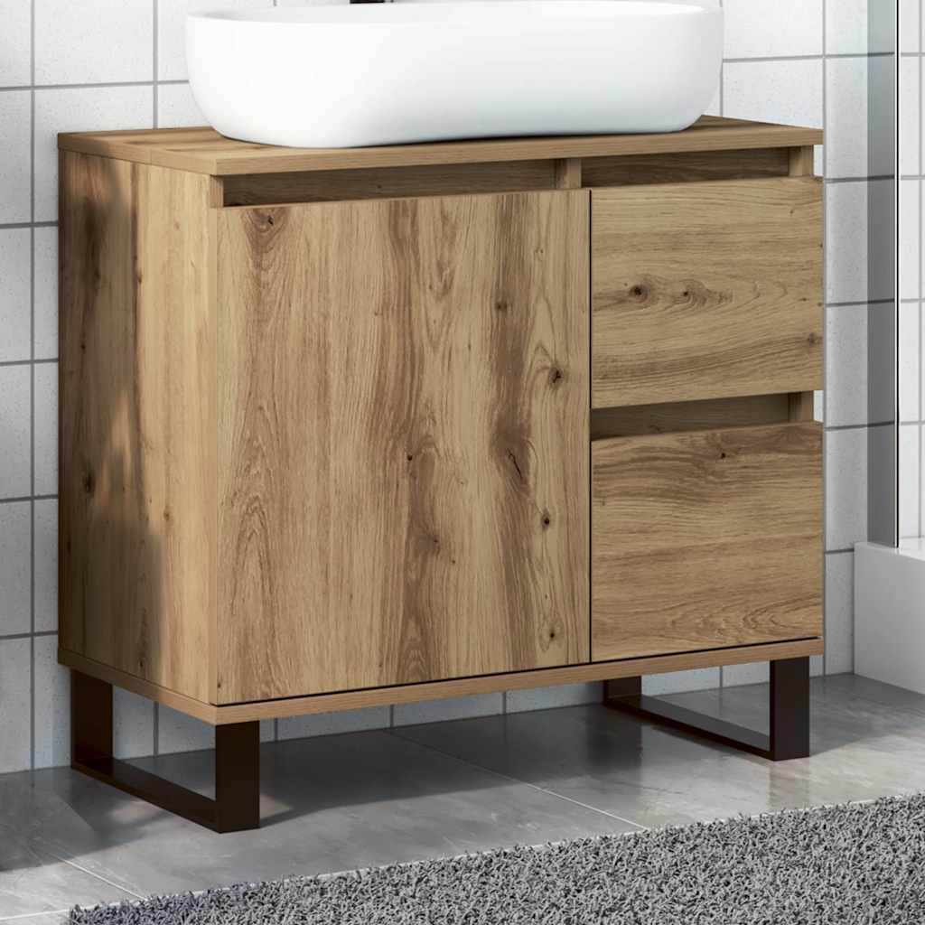 Artisan Oak Washbasin Cabinet 65 x 33 x 60 cm Particleboard
