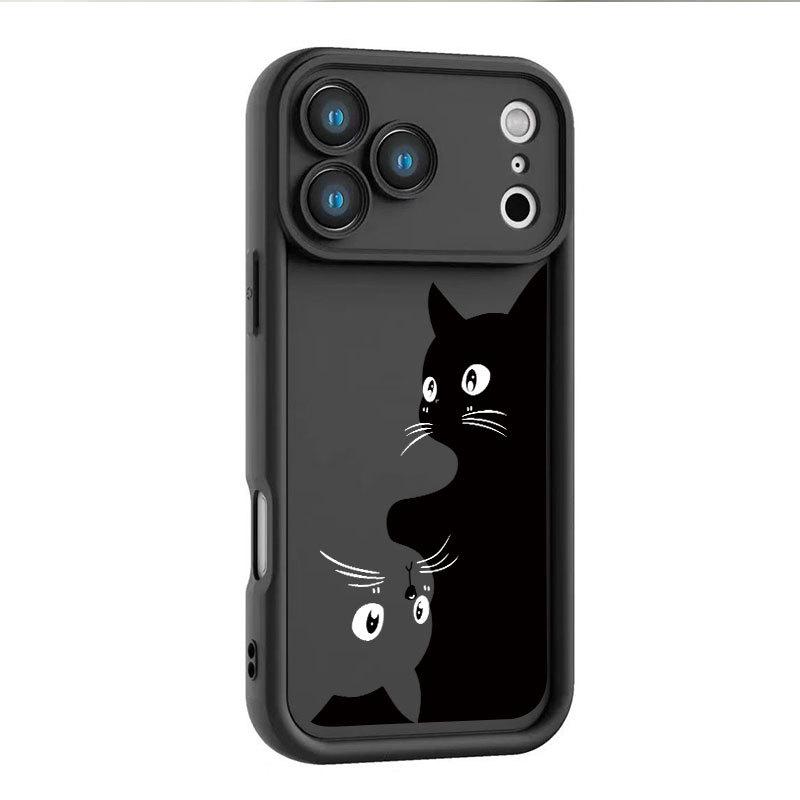 Двухцветный чехол для телефона с котенком для iPhone 13-17 Pro Max - Милый и стильный дизайн