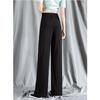 Women's Pants Ice Silk Wide-legged Pants Thin Section High Waist Loose Black Casual Dragging Pants