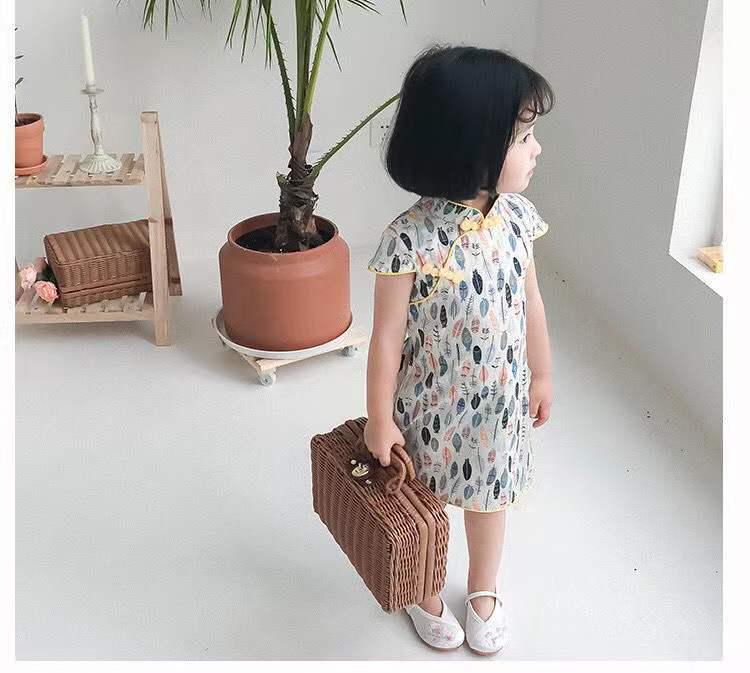 Летнее платье-ципао в стиле ретро для девочек в китайском стиле — наряд принцессы для малышек