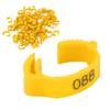 100Pcs Poultry Foot Rings Identification Leg Buckle with Numbers for Chicken Duck BirdYellow