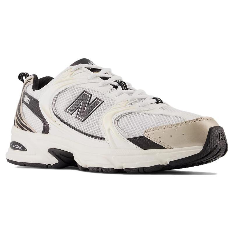 New Balance 530 Белые Кроссовки с Металлическим Золотом MR530TC