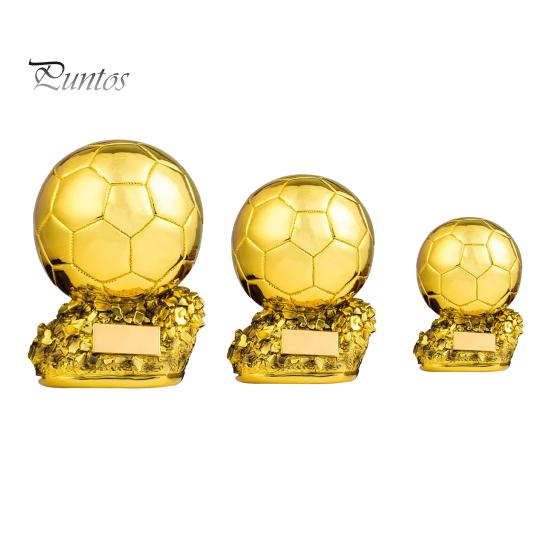 Resin Football Trophy Golden Ballon Football Championship Prize Trophy Collectible Player Award Soccer Ornament for Fans Gift Desk Bookshelf Decor