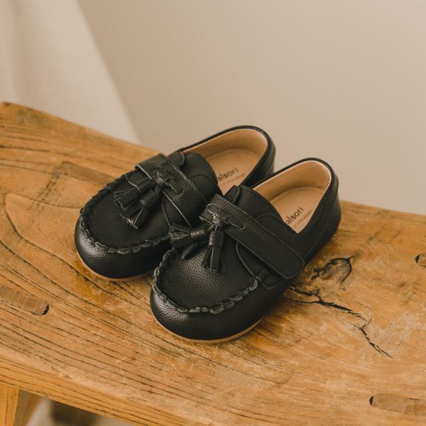 Кожаные лоферы унисекс Baby Jam Marco, черные-A009A