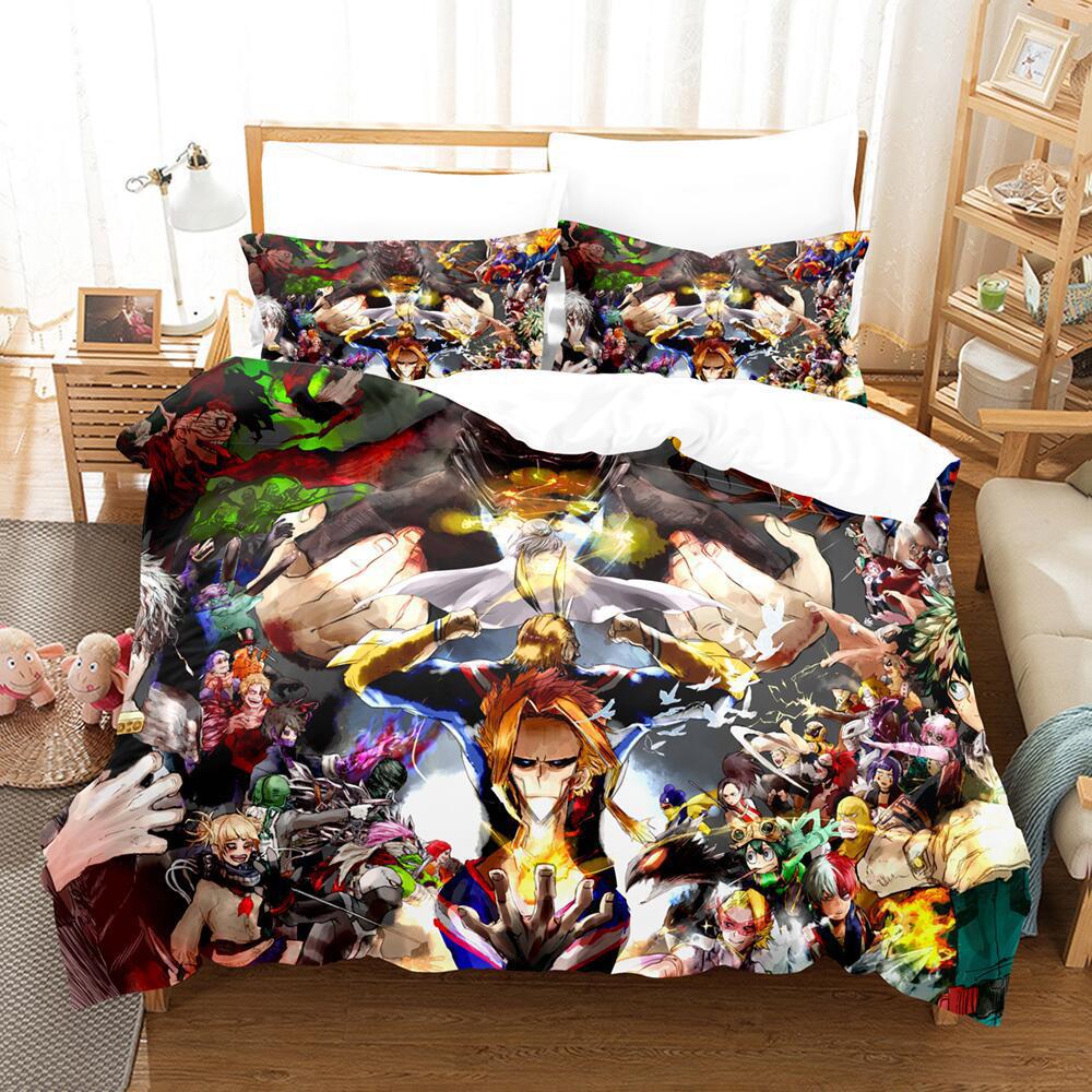 My 3D Cartoon Animation Bedding Microfiber Polyester Cotton 90G Duvet Set Three-Piece Set