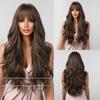 Парик Пушистые парики на всю голову Цвет натуральных волос и челка Длинные вьющиеся волосы Популярный длинный парик