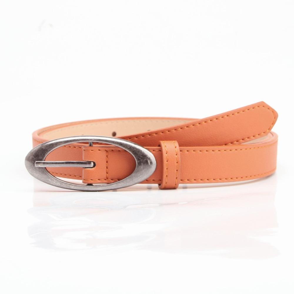 Fashion PU Leather Belt Alloy buckle Elliptical Buckle Waistband Thin Jeans Belt Women
