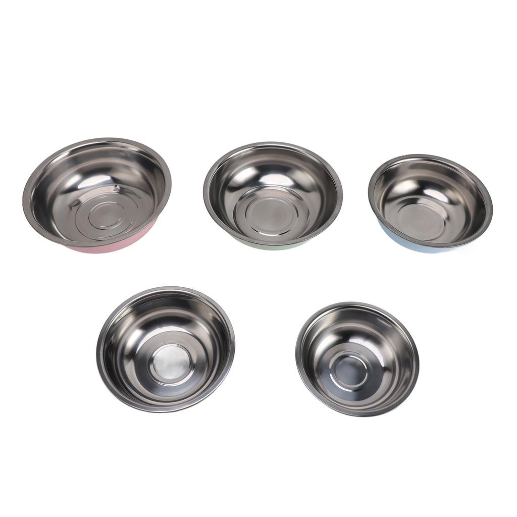 5pcs Stainless Steel Mixing Bowl Set Round Nesting Bowls Multifunctional Metal Serving Bowls Kitchen