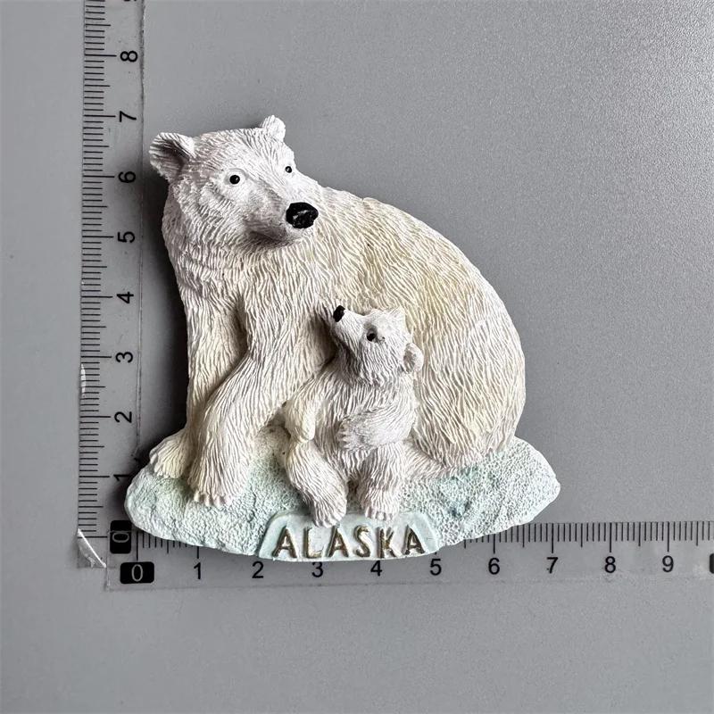 США Аляска Медведь Kawaii Магниты на холодильник Туристический сувенир Британский Канада Медведь Холодильник Магнитные наклейки Милый магнит Декор Подарок