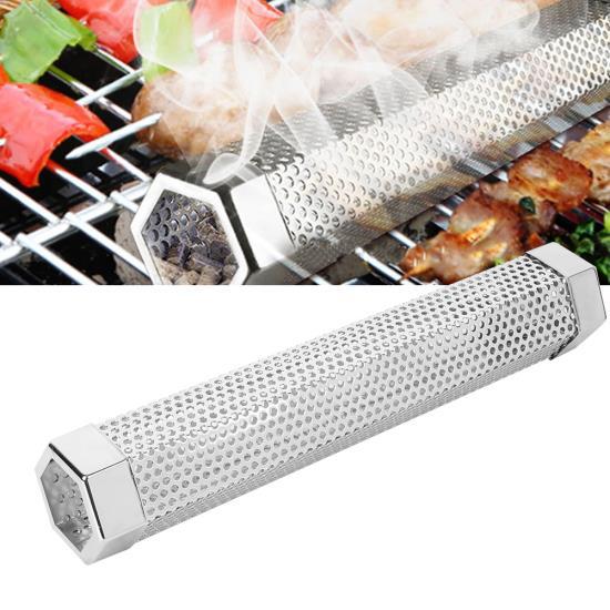 12-дюймовая трубка для копчения из нержавеющей стали, шестигранная трубка для копчения с крючком для щетки