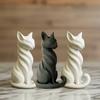 1 шт. Элегантная статуэтка кошки в полоску Фигурка кошки для дома и сада Декор для дома Очаровательная статуэтка кошки Орнамент для столов Книжных полок